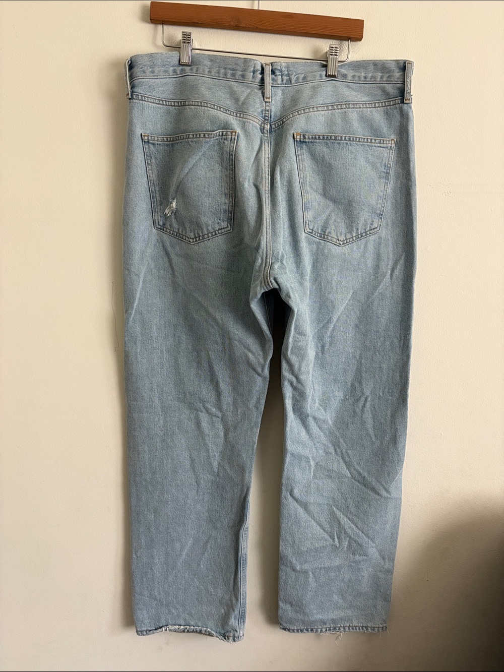Agolde 90’s Denim Jeans Light Wash Size 32 Crop Mid Rise Loose Straight Leg Jean - Picture 2 of 9